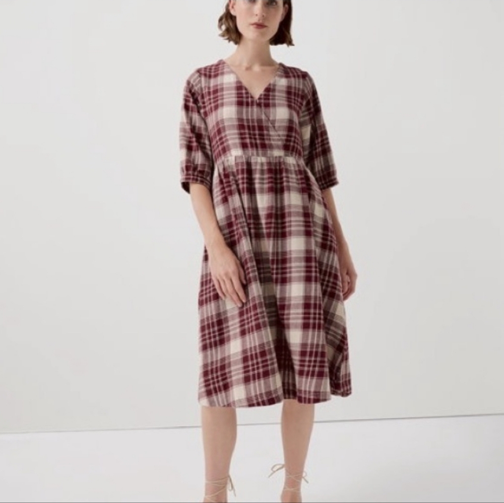 Pact Fireside Flannel Dress Red